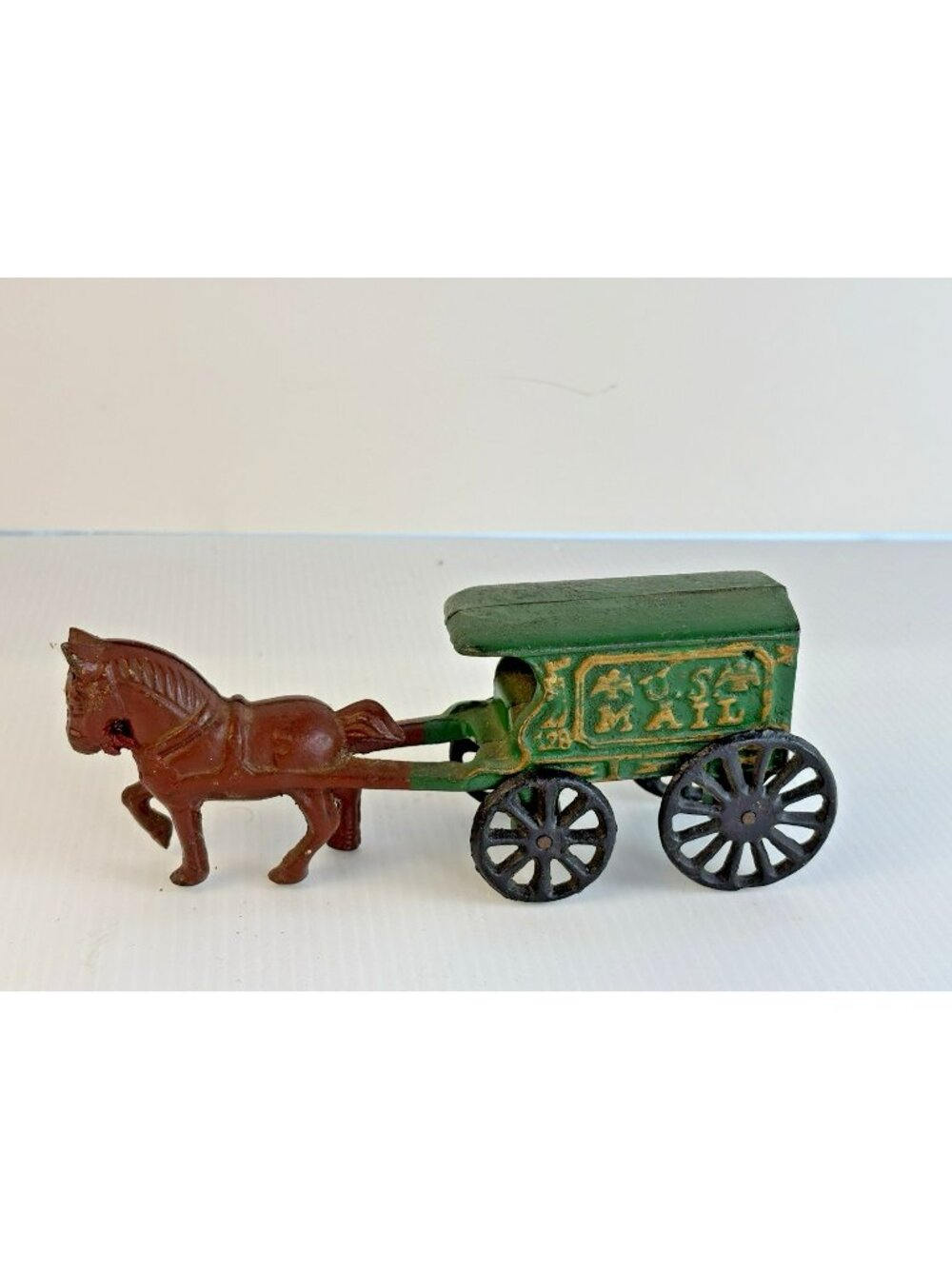 US Mail Cast Iron Horse Drawn Wagon Vintage Antique Toy